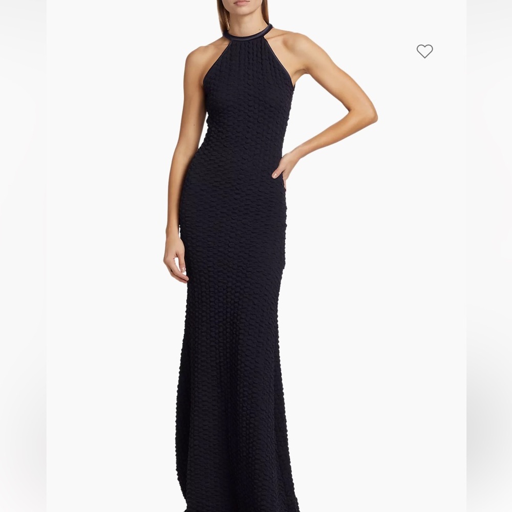 NWT Vigdis Popcorn-Knit Halter Gown